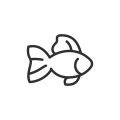 Fish linear icon. Aquarium pet, calm, water, underwater life and home aquatics. Editable stroke.