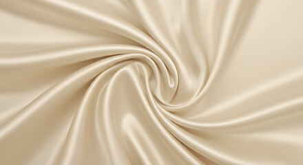 Luxurious CreamColored Silk Fabric with Elegant Swirls and Soft Texture.