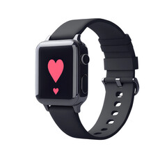 Smartwatch Innovation Love Monitor Red Heart Rate Display on Fitness on transparent background