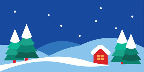 vector illustration of a christmas house
