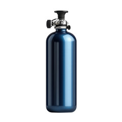 Blue Aluminum Cylinder Tank Nitrous Oxide Boost Performance Auto Racing on transparent background