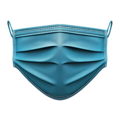 Protective Face Mask Blue Icon Medical Preventative Healthcare Symbol on transparent background
