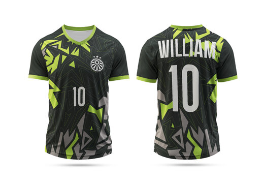 Sports Jersey T-Shirt Design Template with Front and Back View