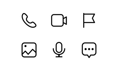 Set of social media icons isolated on white background