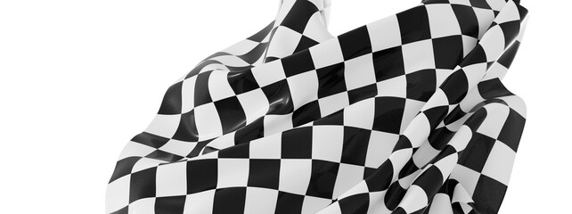 High-resolution image of a flowing checkered flag, perfect for racing, sports, and competition...