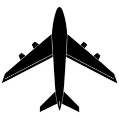 plane silhouette on white background