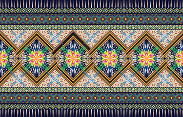 Aztec ethnic background design vector with a seamless pattern. Traditional motifs are illustrated. Element of a seamless pattern template