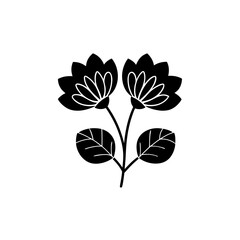 Obraz premium creative Minimalist single-stem blooms Icon vector silhouette illustration isolated on white background