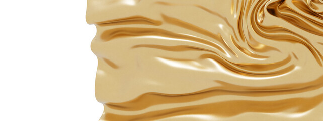 High-resolution image of golden silk fabric with elegant drapes and folds. Perfect for luxury branding and design.