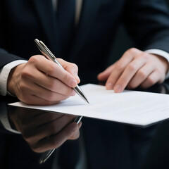 businessman signing a contract
