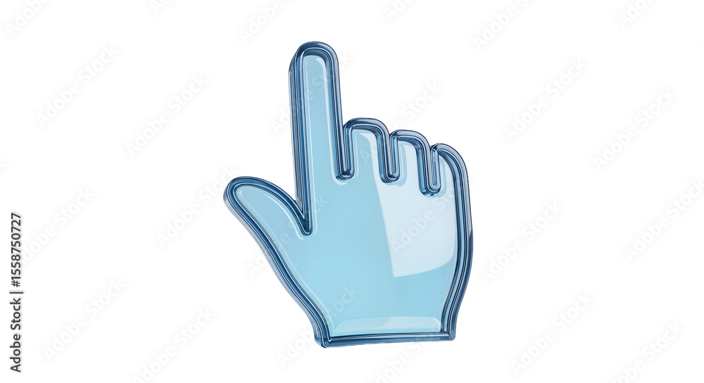Fototapete 3d Click pointer cursor hand icon on white background - 3d illustration
