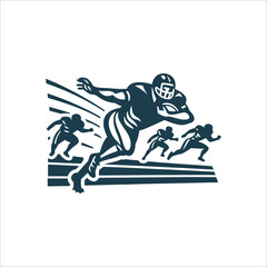 Aggressive Football Linebacker Charging Forward Vector Blitzing Linebacker Charging forward aggressively