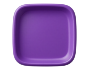 Purple Square Plate Isolated on Transparent Background