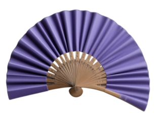 Elegant Purple Folding Fan with Wooden Ribs