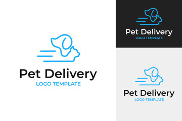 Pet delivery logo design template vector illustration