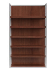 wooden bookshelf isolated