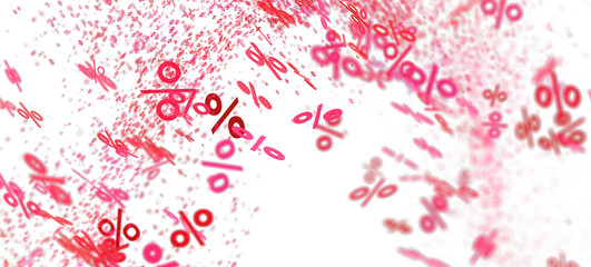 Abstract background of pink percentage symbols, ideal for sales promotions and discounts.