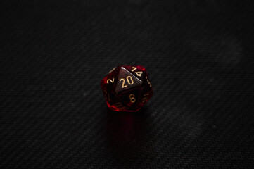 Critical Success: Red D20 Dice Showing a 20