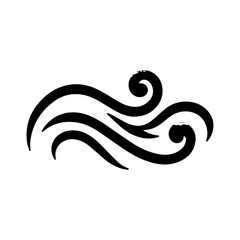Minimal wave shaped tribal tattoo on white background