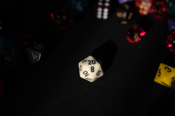 High Contrast White D20 Showing a 20