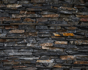 Dark Slate Stone Wall Texture Background
