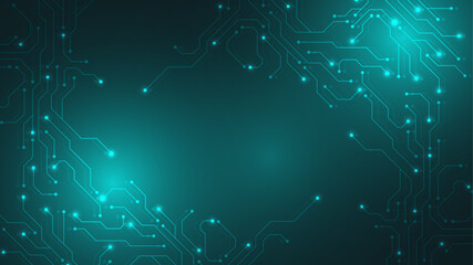 Circuit board digital abstract background. Motherboard technology texture design. AI semiconductor and computer processor on tech bg. Vector illustration