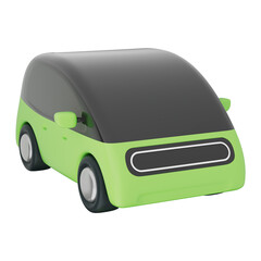 Green electric car representing clean energy eco transport and sustainable mobility concept