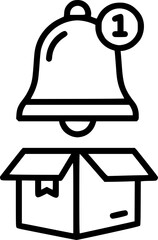 Obraz premium Notification Bell Outline Icon