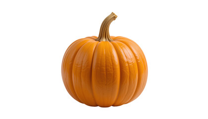 Obraz premium Single Vibrant Orange Pumpkin | Perfectly Round Smooth Autumn Harvest isolated on transparent background 