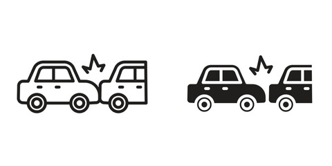 Obraz premium Rear end collision icon