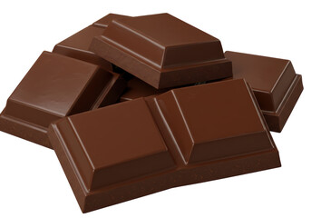 Isolated Pile of Delicious Milk Chocolate Bar Pieces