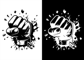 Fist Punching Hole in Wall