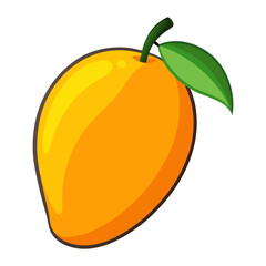 Flat mango with leaf's icon vector illustration design