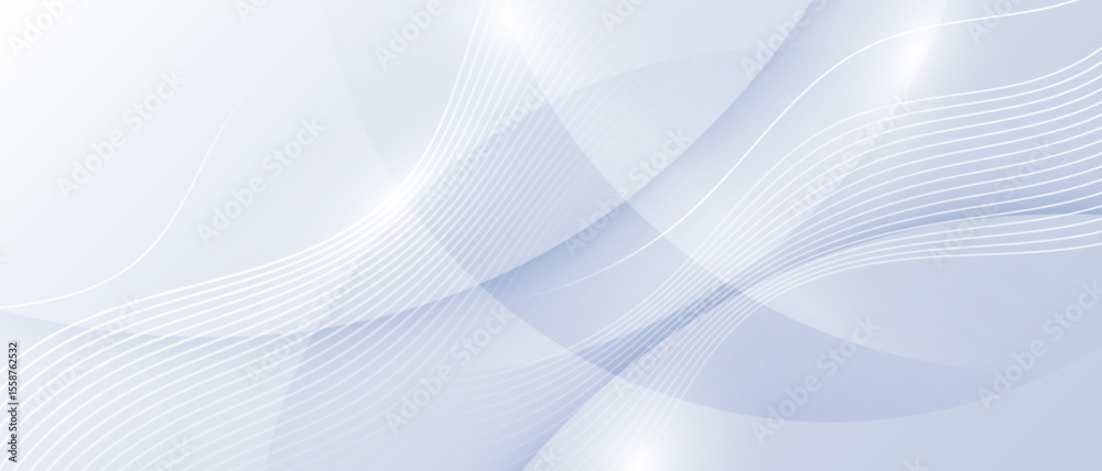 Poster Minimal abstract background with soft white curved lines and light effects. 