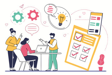 Creative Agency Scene Bundle with Brainstorming Elements for Design Projects