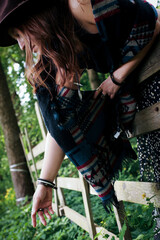 A girl's outfit styled after the indigenous peoples of the world. International Day of the World's...