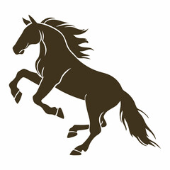 
Hand drawn running horse silhouette