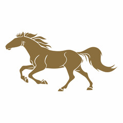 
Hand drawn running horse silhouette