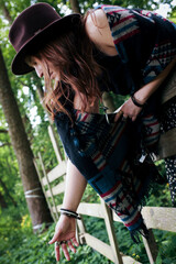 A girl's outfit styled after the indigenous peoples of the world. International Day of the World's...