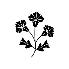  creative Dried or pressed flowers Icon vector silhouette illustration isolated on white background