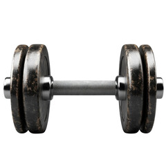 Naklejka premium Strength training iron dumbbell equipment bodybuilding workout fitness gym on transparent background