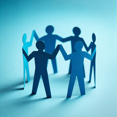 Teamwork made simple &ndash; a minimal paper figure concept of connection and support