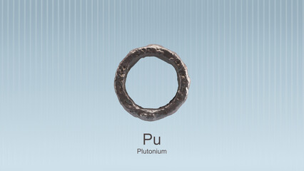 Plutonium Pu Element Periodic Table Science 3d Illustration