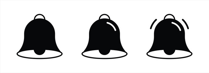 Set of Bell Icon. Notification bell icon vector illustration