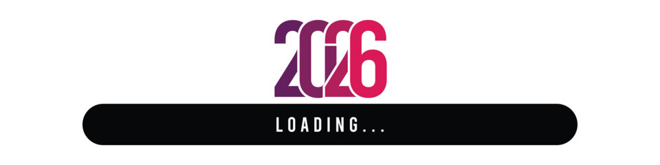 2026 New Year loading bar concept with modern gradient design