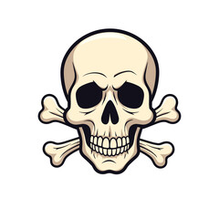 Pirate skull and crossbones emblem, danger warning symbol