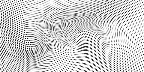 halftone curved line pattern. gradient halftone dots backgrounds. modern vector © riski