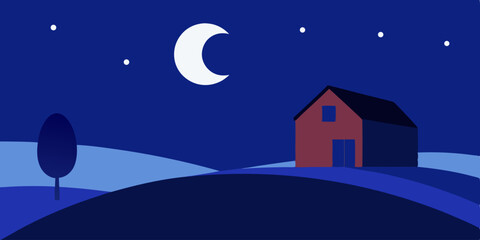 Fototapeta premium christmas night landscape