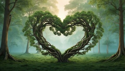 Hearts Form Where Forest Branches Meet