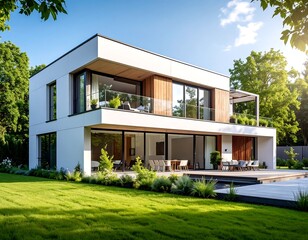 Modern house with pool and deck